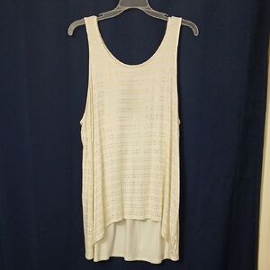 Cream And Gold Sleeveless Top Size 1x